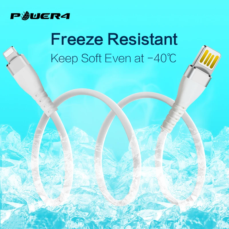 Противозамерзающий USB кабель Power4 для iPhone шнур быстрой зарядки Lightning провод Apple