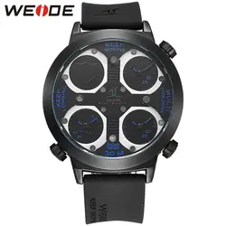 WEIDE спортивные Часы Для мужчин Relogio feminino черный силиконовый мода Кварцевые наручные часы Водонепроницаемый уникальный хороший подарок для