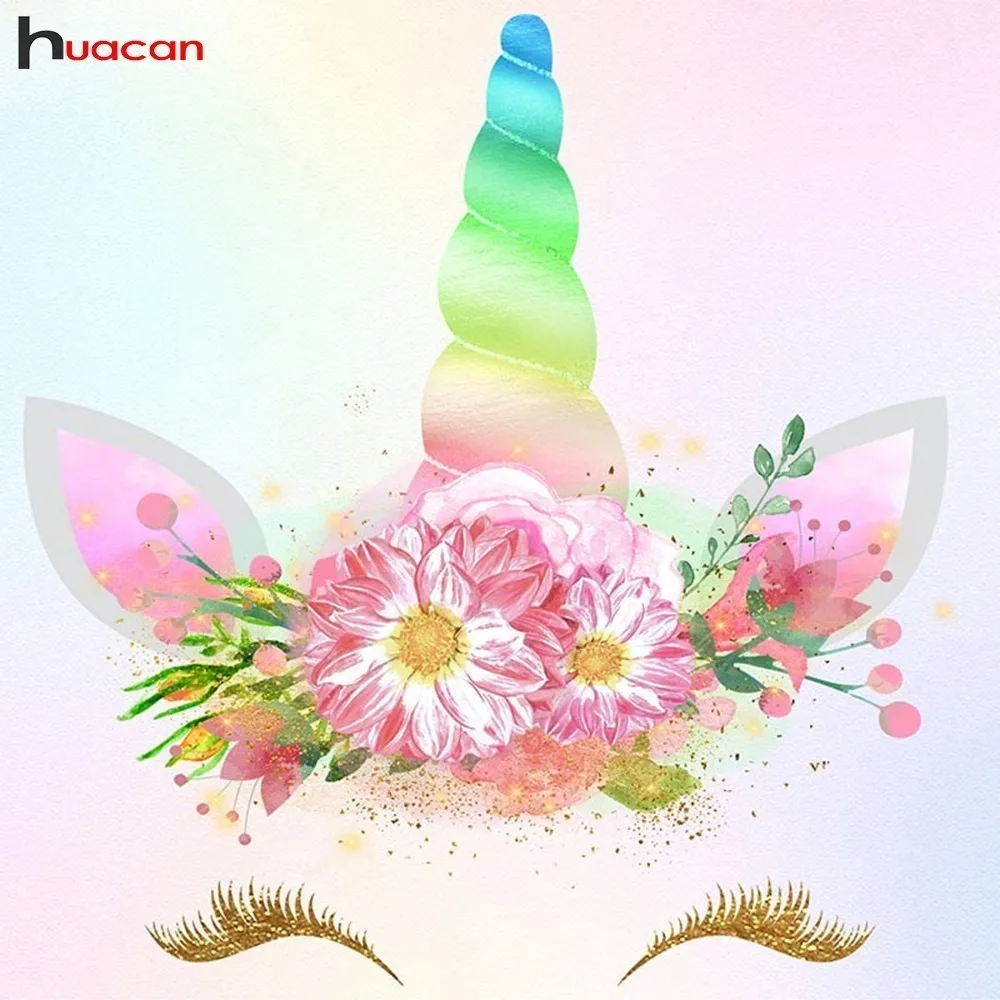 

HUACAN DIY Diamond Painting Cartoon Mosaic Diamond Embroidery Flowers Full Round New Arrival Picture Of Rhinestones Home Decor