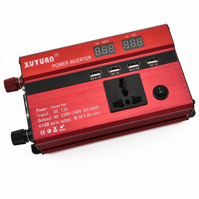 VicTsing Power Inverter 3000W DC 12V to AC 220V Sine Wave Convert 4 USB Ports 1 Socket Power Inverter Charger 12V to 220V       (4)