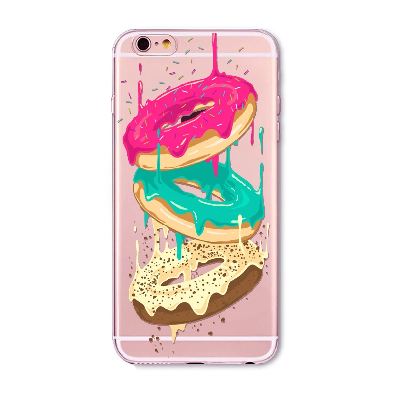 silicone phone cases for iphone 6 6s 4 7inch rainbow color food