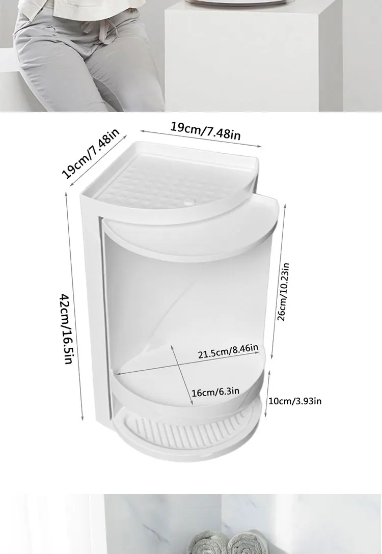 Ванная комната вращающийся штатив настенный пластиковый ящик для хранения кухня ванная комната пылезащитный шкаф для хранения угловая рама