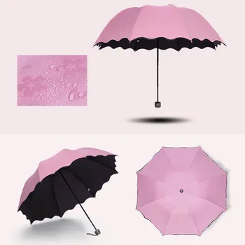 

Folding Umbrella Bloom Flower in Rain Water Windproof Sunshade for Outdoor Sports Anti-UV Parasol KM88