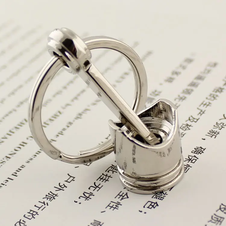 

10pcs/Lot Engine Piston Keychain Polished Chrome Creative Hot Auto Parts Model Key Chain Ring Key Fob Keyring 86076