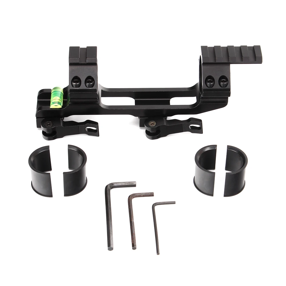 ohhunt QD 1 inch 30mm Rings Integral Hunting Scope Mount Picatinny Rail Ar15 Ak 47 Bracket for Optical Sight with Bubble Level (9)