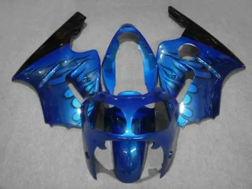 

ABS Blue flames black Fairing kit for KAWASAKI Ninja ZX12R 00 01 ZX 12R 2000 2001 zx12r Motorcycle Fairings set+gifts KM10