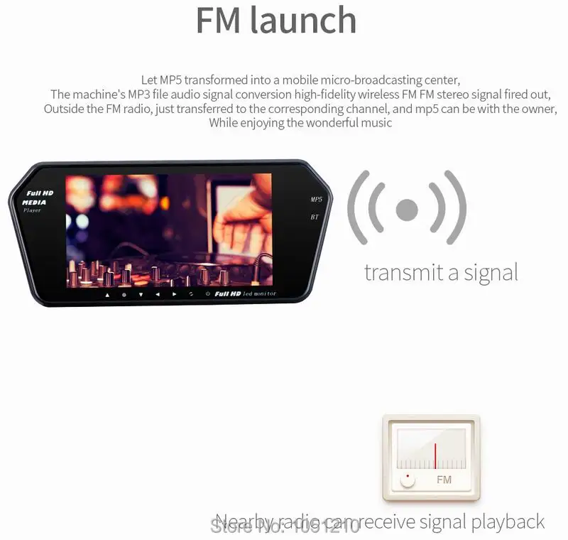 Зеркало заднего вида Ouchuangbo 7 дюймов full touch MP5 поддержка USB SD BT звонки|mirror monitor|rear view