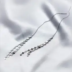 Ленточки поток серьги 100% 925 пробы серебряные серьги Серебряные ювелирные изделия