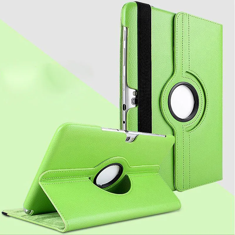 Чехол для планшета samsung Galaxy Tab 2 P5100 P5110 P7500 P7510 10,1 вращающийся на 360 Градусов Кожаный защитный чехол для планшета - Цвет: Зеленый