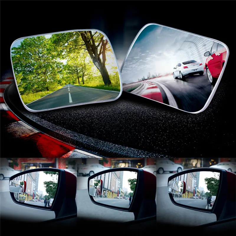 

Car Rearview Mirror Wide Angle Square Adjustable Blind Spot Mirror External Accessories Auxiliary Parking Rear View