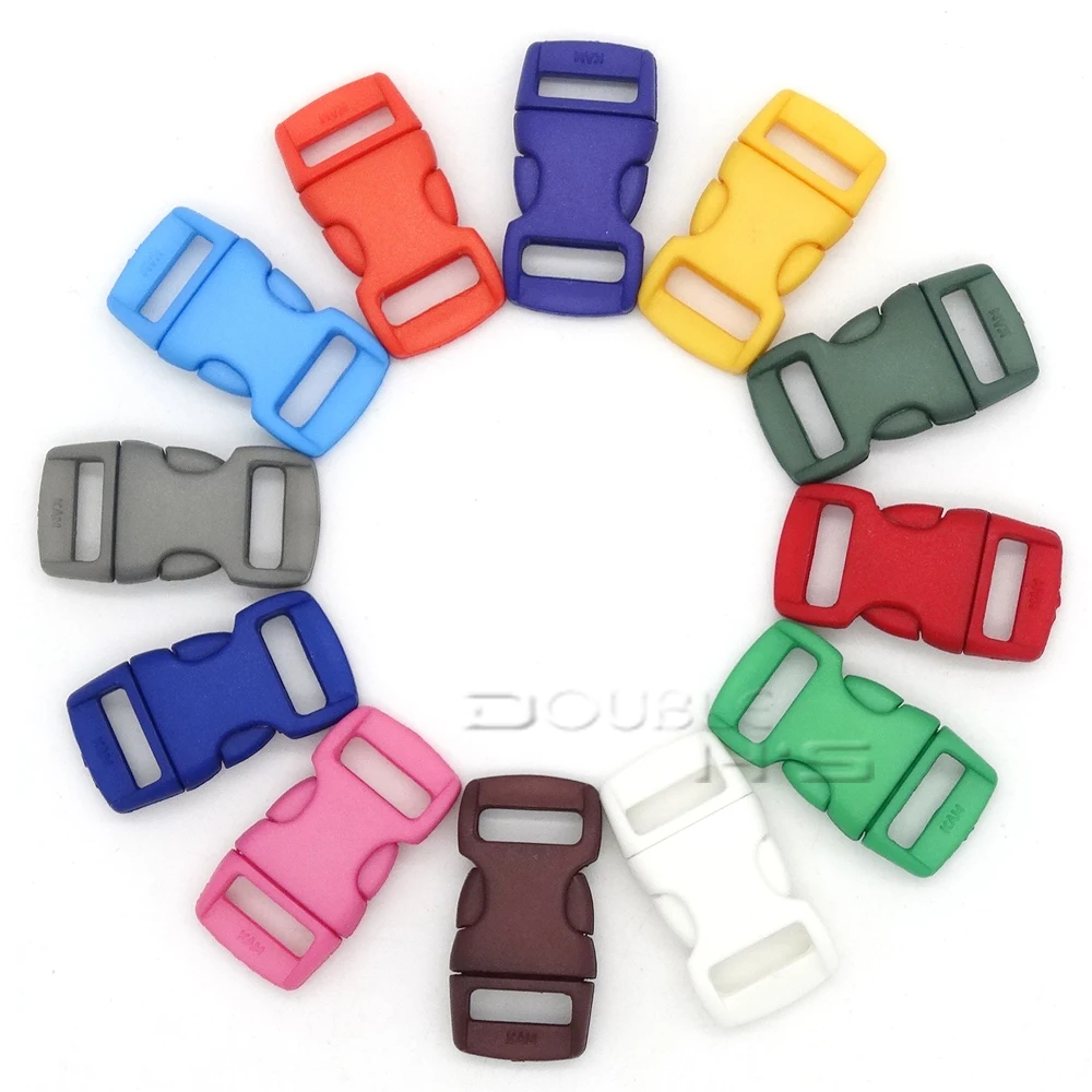 500pcs/lot Mixed Colorful 3/8&quot(10mm) Plastic Buckles Contoured Curved For Paracord Bracelets | Дом и сад