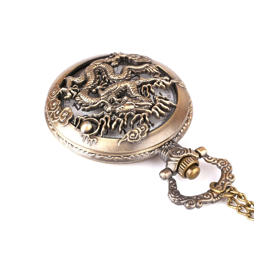 Брелок ретро карманные часы ретро Висячие цепи Винтаж цепочки и ожерелья цепи карманные часы с драконом подарок ожерелье с шестеренками
