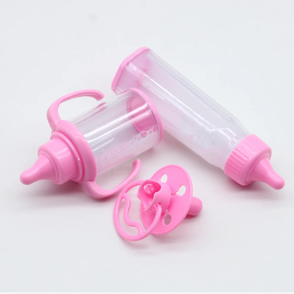 3pcs/set Magic mike bottle baby doll feeding bottle feeder nipple for doll toy milk doll accessories plush doll accessories