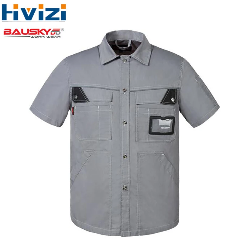 

High Quality Work Clothes For Men Workwear Short Sleeve Work Shirt Full Size XS-4XLFree Shipping B230