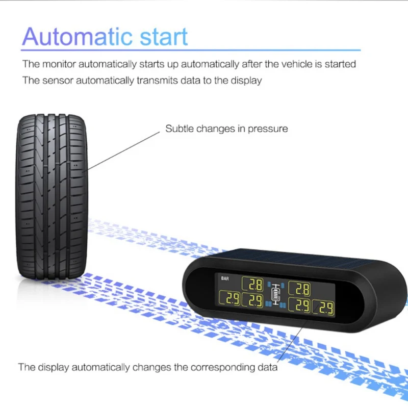 Универсальный ЖК-дисплей TPMS USB система мониторинга давления в шинах 6 внешних датчиков перезаряжаемое давление в шинах для Toyota SUV Новинка