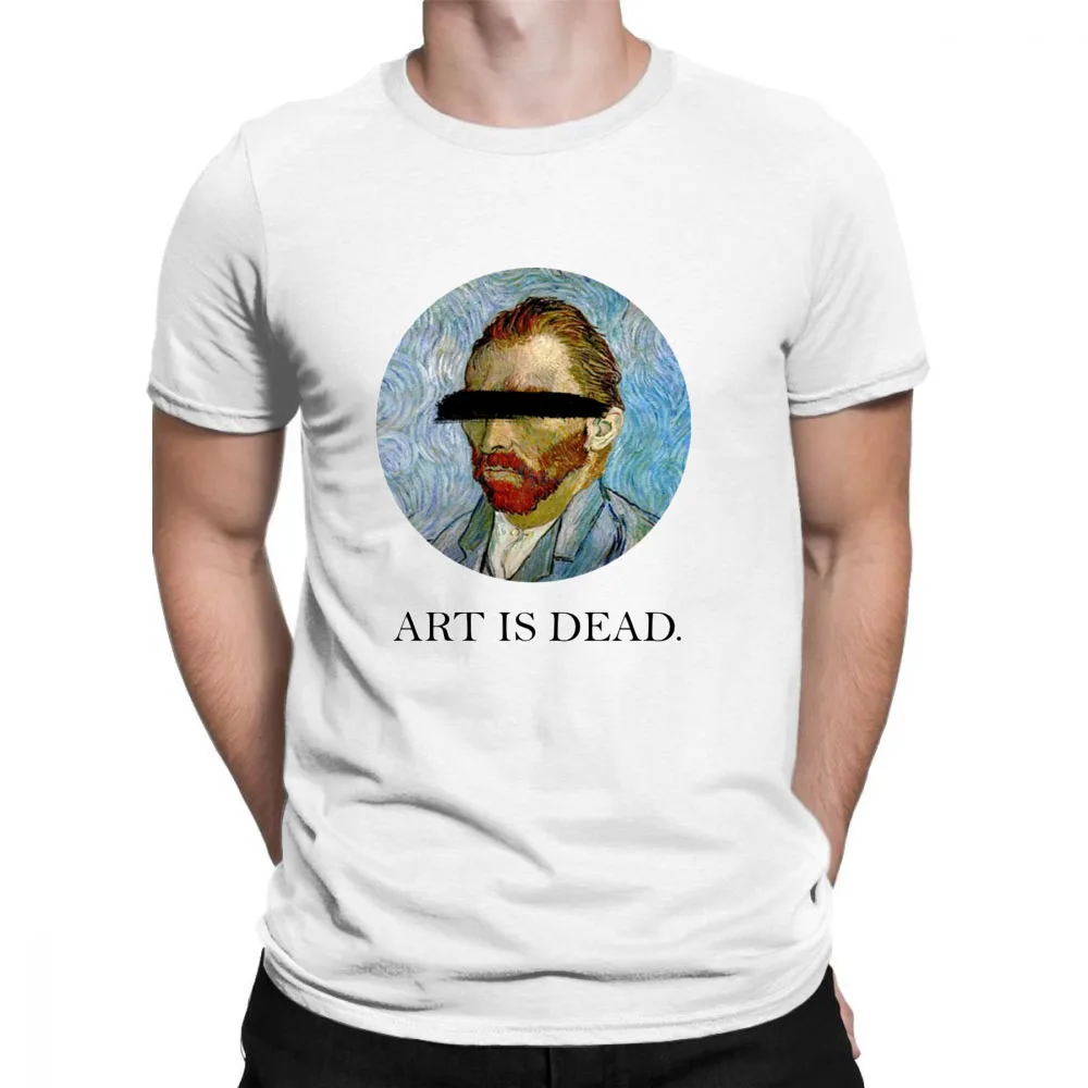 

Art Is Dead Letter Unisex Van Gogh Men T-Shirt Hipsters Cute Printed Man Tees Summer Vogue Harajuku Print Oil Gift Tops Casual