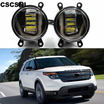 

3-IN-1 Functions LED For Ford Explorer 2011 2012 2013 2014 DRL Daytime Running Light Car Projector Fog Lamp with yellow signal