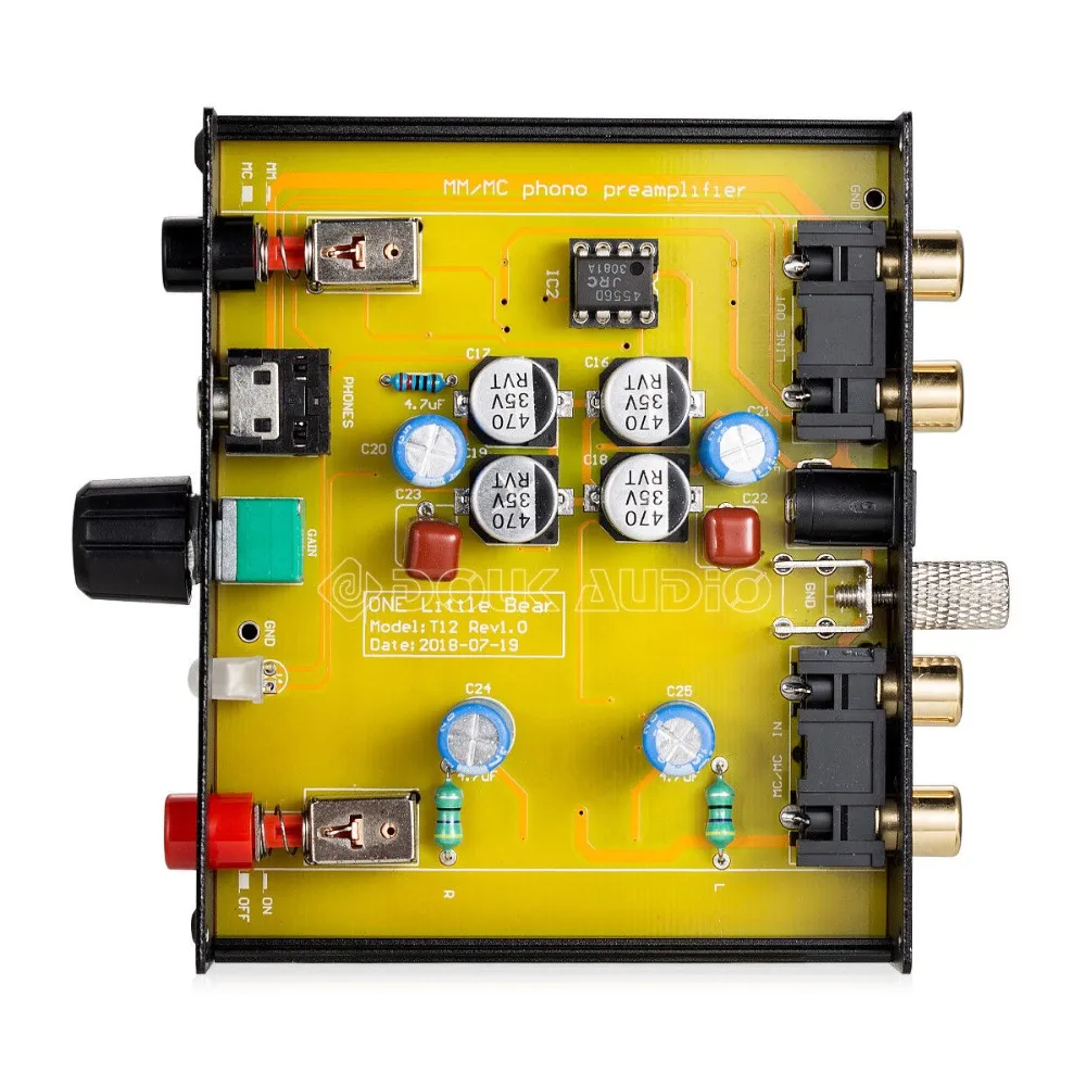 Маленький медведь T12 HiFi мм/MC RIAA фонокорректор проигрыватель предварительно усилитель виниловый предусилитель с усилителем для наушников для проигрывания виниловых пластин LP