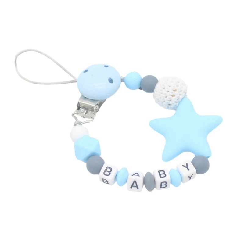 

Toddler Chew Toy Dummy Clips BPA Free Silicone Baby Pacifier Clips Cute Pacifier Chain For Infant Feeding Teething Beads Holder