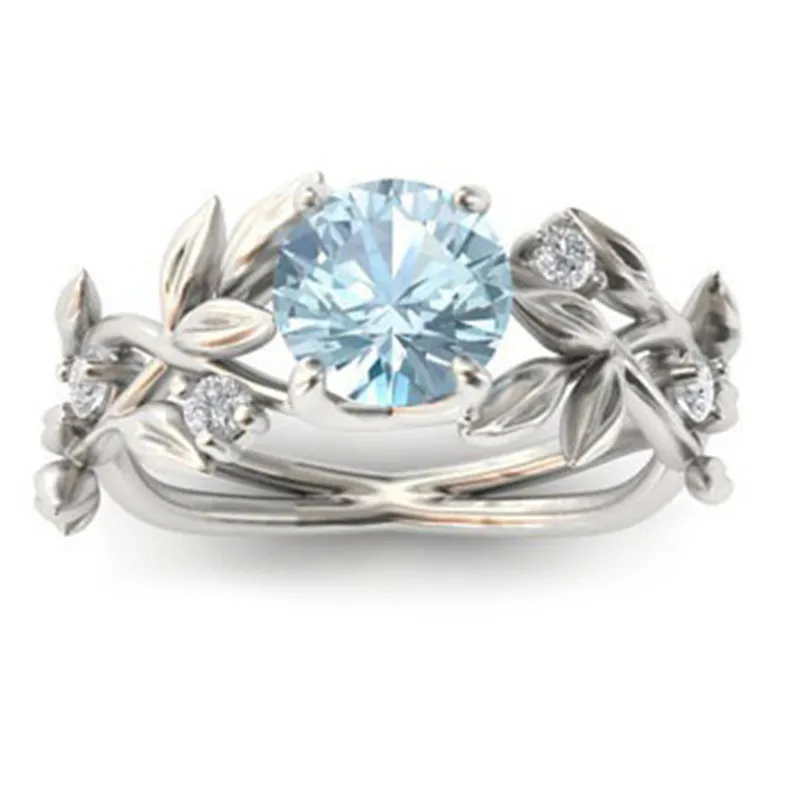 

Lucky Flower Vine Leaf Birthday Gift Bridal Engagement Party Rings Dropshiping Branches Rhinestone Ring