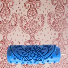 1 шт. резиновый Рельефный цветочный узор DIY Краска роликовый рукав декоративная текстура ролик для стены краска машина