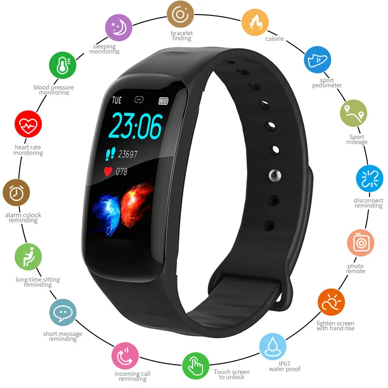 

smart band men sport digital wrist watches bluetooth fitness bracelet health smartwatch monitor heart rate sleep for ios android