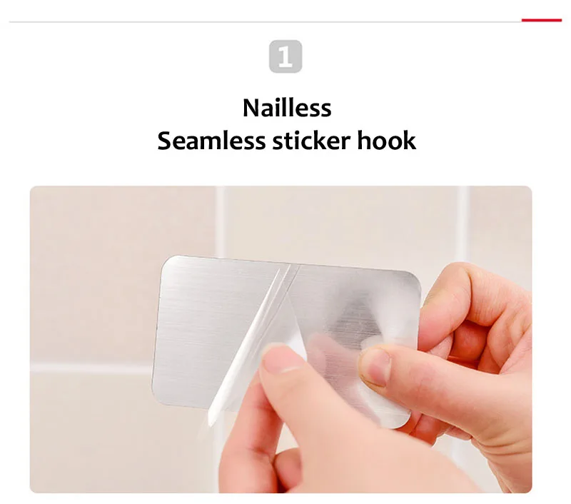 Double Row Wall Hooks For Hanging Self Adhesive Hooks Kitchen Bathroom Hangers Bag Key Wall Hooks Hangers Seamless (21)