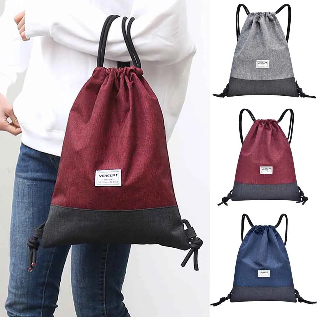 

ISHOWTIENDA Beach Bag Outdoor Fitness Sport Bag Bundle Pocket Unisex Drawstring Bag backpack worek plecak sznurek #Y3