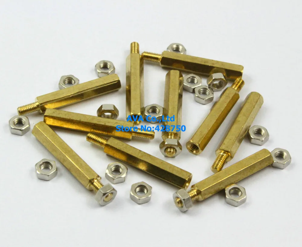 25 M3x6mm Male Female Hex Pcb Standoff Spacers 25mm Body Length With