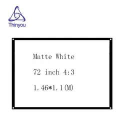 Thinyou фабрика 72 дюйм(ов) 4:3 Настенный матовый белый портативный проекционный экран для проектора поставки шторы telo proiezione