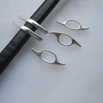 

10pcs Tibetan Silver Smooth Bar Barrier Railing Bar Sliders Spacer for Licorice leather cord 10*7mm