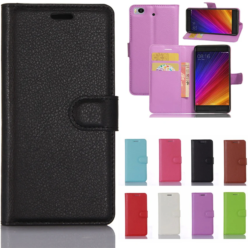Mi 5S Leather Wallet Flip Case For Xiaomi Purse Phone Bag Card Slots Fitted Back Cover Coque Fundas | Мобильные телефоны и
