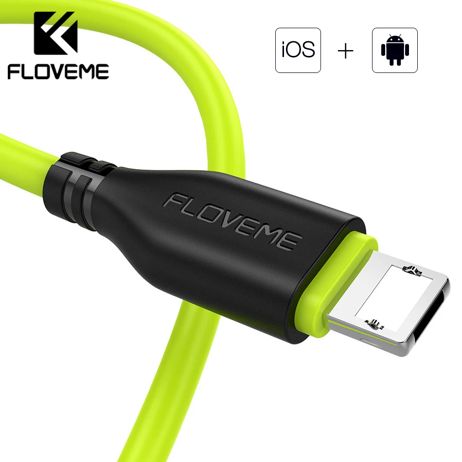 FLOVEME 0,3 м/1 м 2в1 Реверсивный кабель USB с подсветкой для iPhone samsung Xiaomi Кабель зарядного устройства микро-usb TPE 2A Зарядка данных комбо