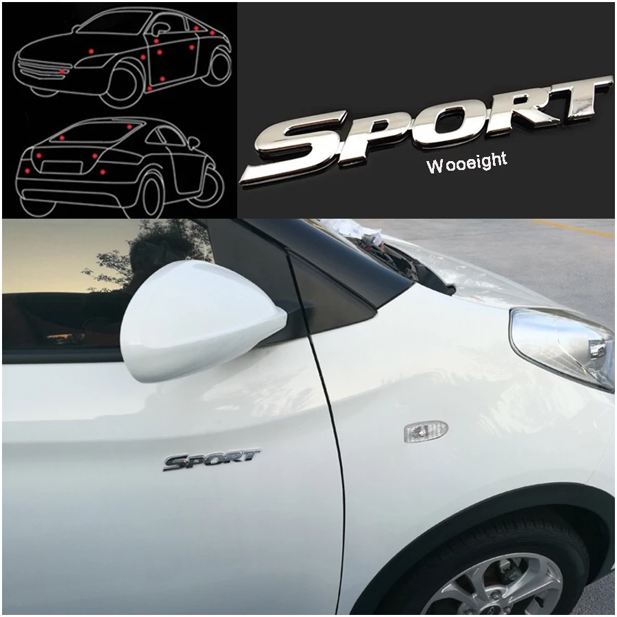 

3D Metal Sport Emblem Badge Car Stickers Fender Rear Trunk Car-Styling Decoration Decals For Toyota Highland Jeep Auto Cars