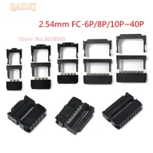 10 conjuntos FC-6P FC-8P FC-10P FC-14P FC-16P para tomar idc FC-40P 2x5 pinos dupla fileira idc conector de passo 2.54mm 10 pinos cabo tomad