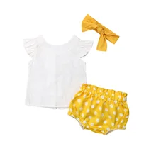 Новинка, комплект из 3 предметов, топы в горошек для маленьких девочек, футболка, штаны, шорты, комплект с шортами для детей от 0 до 18 месяцев