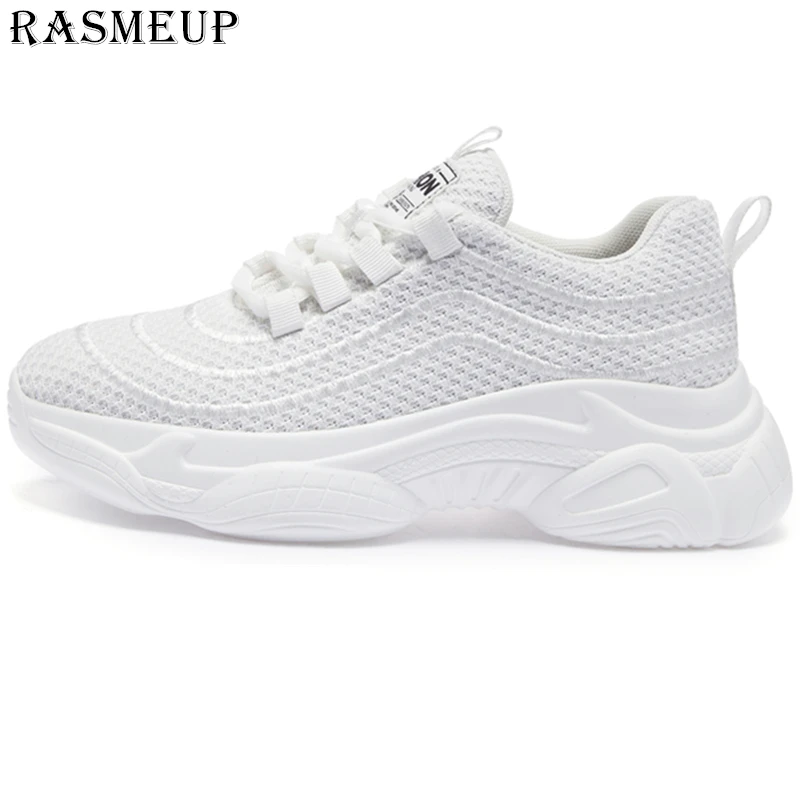 

RASMEUP Knit Breathable Women Chunky Summer Sneakers 2019 Fashion Women's Platform Trainers Brand Woman Dad Shoes Lady Footwear