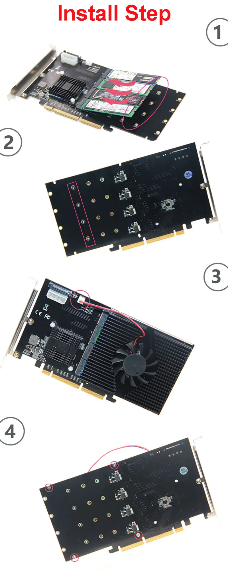 H1111Z добавить на карты адаптер M.2 Raid контроллер/SSD/карта PCI-E/PCIE M.2 SSD радиатор охлаждения PCIE X16 для M.2 2280 NVME SSD+ вентилятор