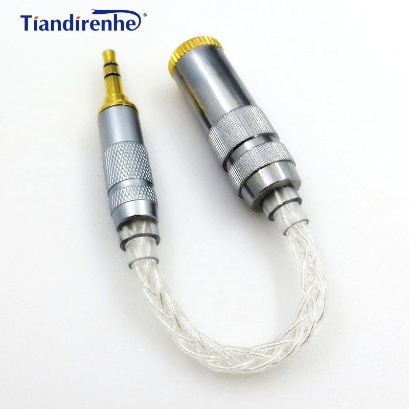 4.4mm Female to 3.5mm Male Adpter 8 Core Silver Plated Audio Cord 4.4 for HIfi MP3 Music Player | Электроника