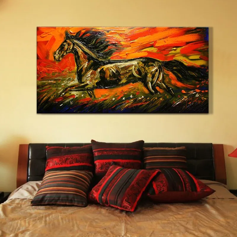 

Hot Sale Horse Painting Handpainted Oil Painting On Canvas Wall Art Pictures For Home Living Room Decor Free Shipping