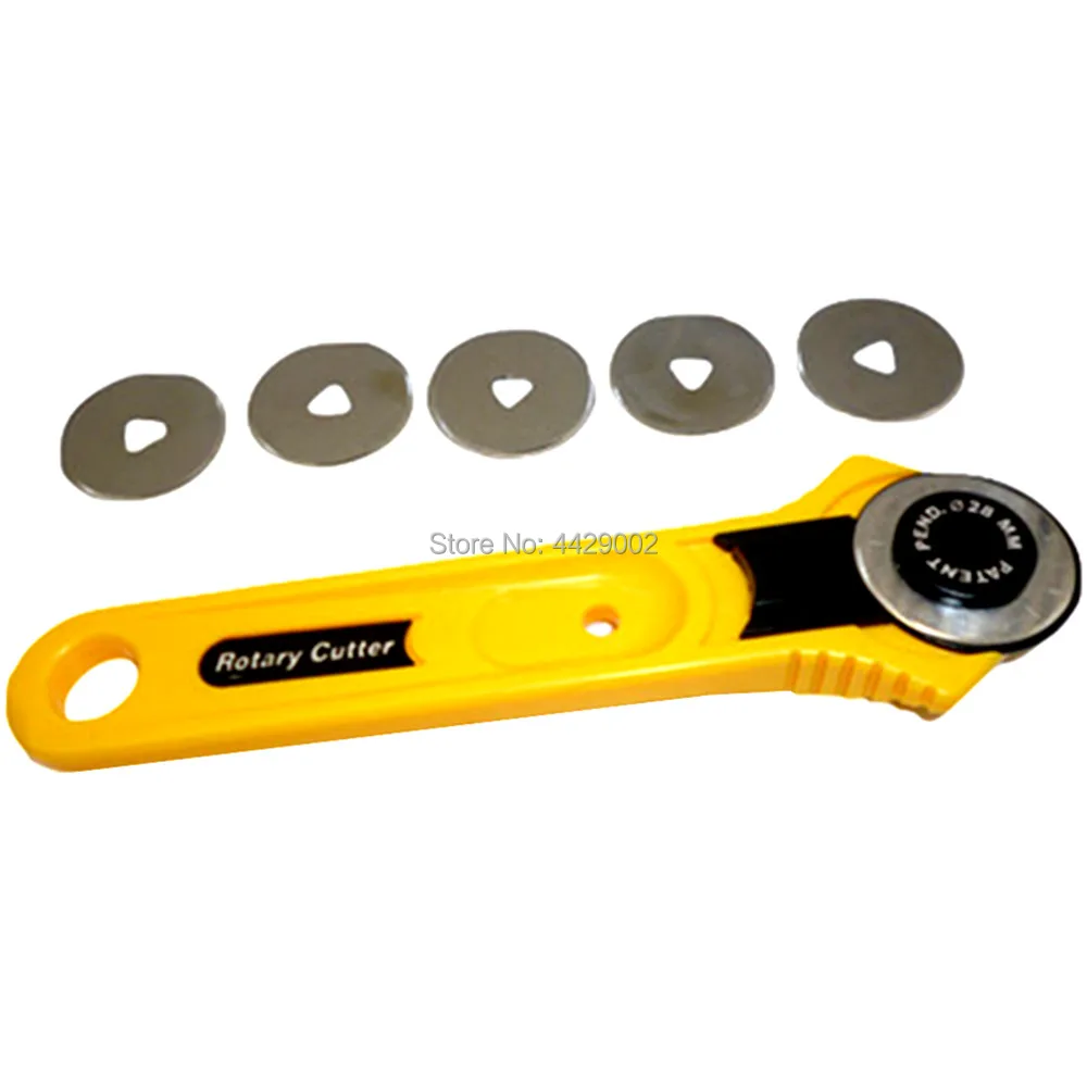 

5pcs 28mm Rotary Cutters Spare Blades Cut Fabric Leather Paper + 1pc 28mm Rotary Cutter Quilters Sewing Fabric Leather Craft Cut