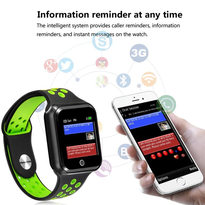 Оригинальные IP67 водонепроницаемые Bluetooth Смарт часы спортивные Full HD экран smartwatch
