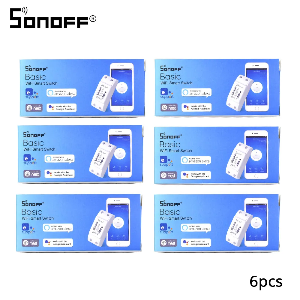 2/4/5/6/8/10/15/20 шт. Sonoff Basic переключатель Wi-Fi Беспроводной дистанционного светильник интеллектуальное реле для домашней автоматизации модуль контроллера работать Alexa