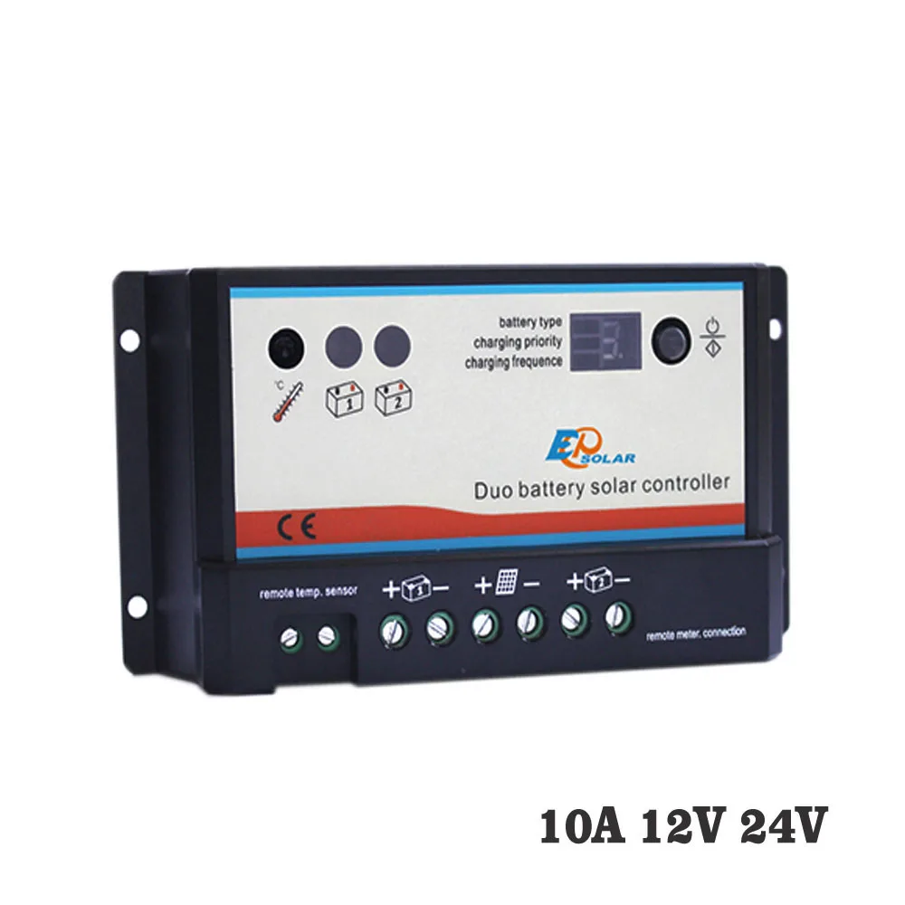 

10A 12V 24V PWM EPIPDB-COM Dual Duo Two Battery epsolar Solar Charge Controller Regulators