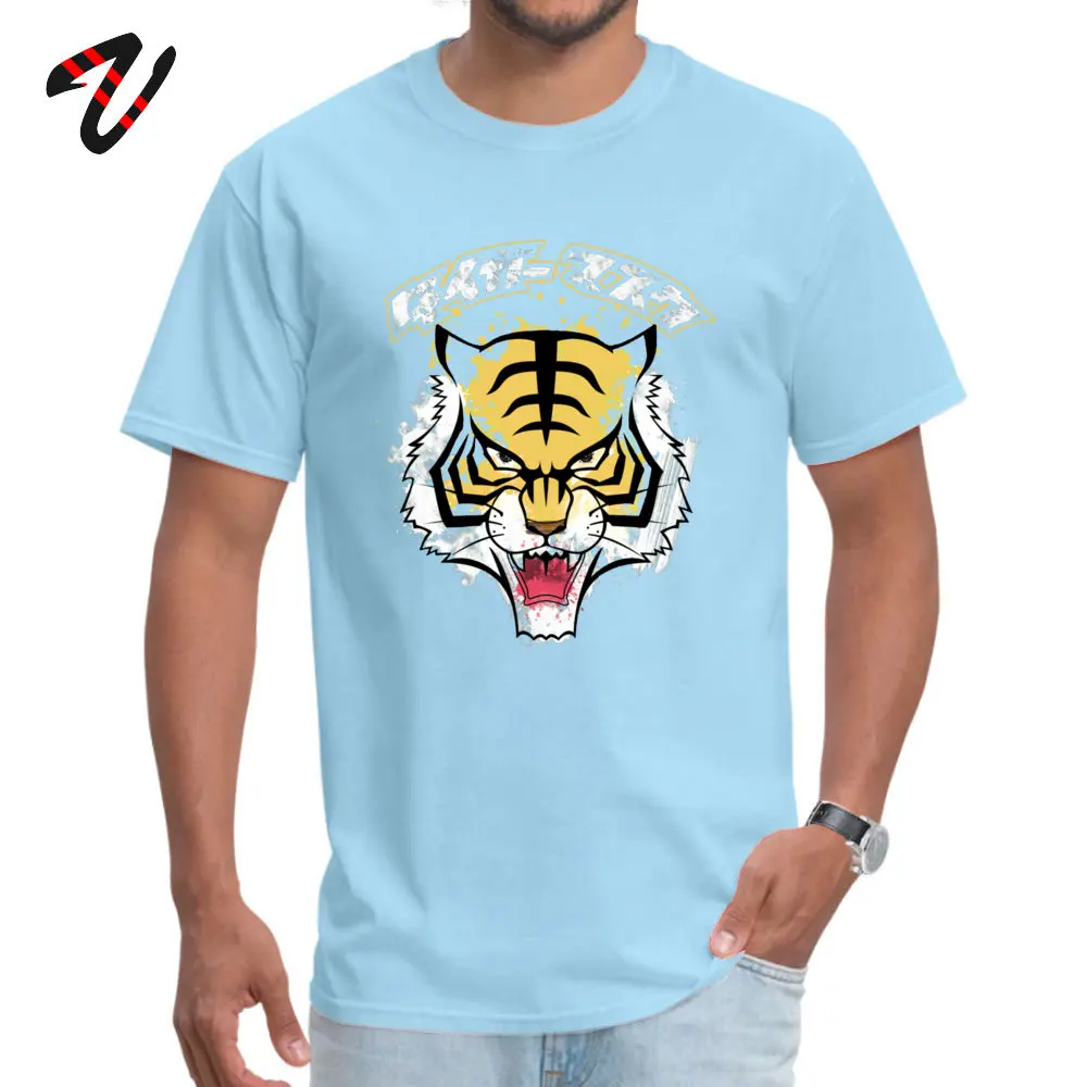 Tiger Mask T Shirt Normal Short Sleeve Classic Round Collar All Cotton Tops Tees Funny Top T-shirts for Men Summer/Autumn Tiger Mask 11001 light