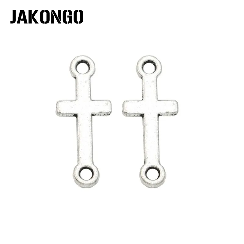 JAKONGO Античная Посеребренная 1 крестообразные соединители подходят для браслетов
