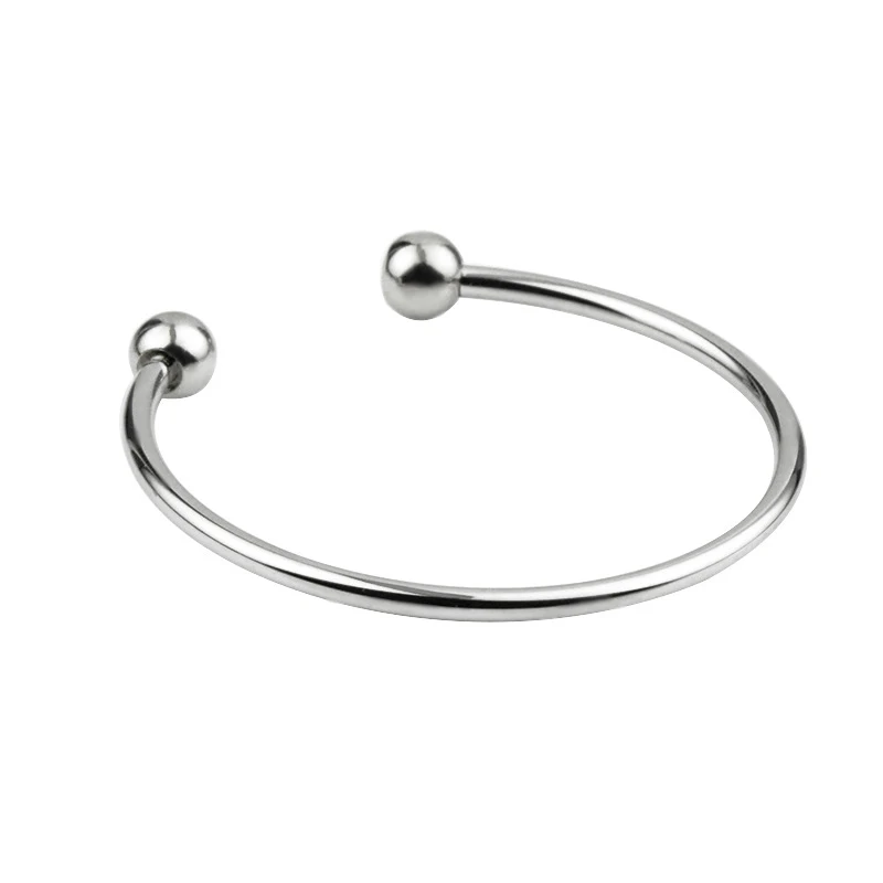 

Btuamb Hot Fashion Silver Color Basic Chain Small Ball DIY Original Open Bangles for Women Charm Beads Making Jewelry Pulseas