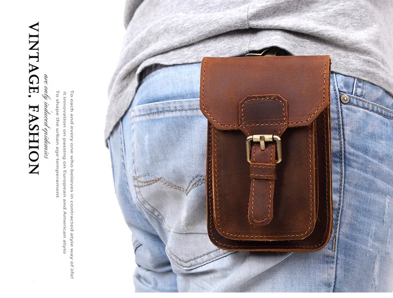 2019 новая поясная сумка из натуральной кожи винтажная поясная сумка мужская дорожная поясная сумка на пояс со шлевками Hip Bum сумка для
