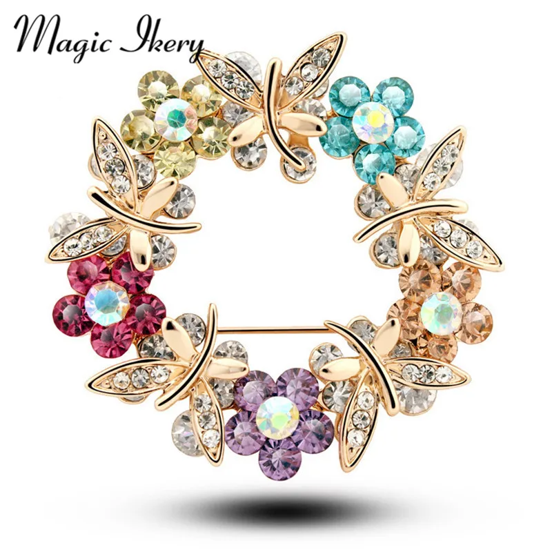 

Magic Ikery Rose Gold Color Zircon Crystal Luxury Dragonfly animal Brooches Wholesales Fashion Jewelry for women MKY5020