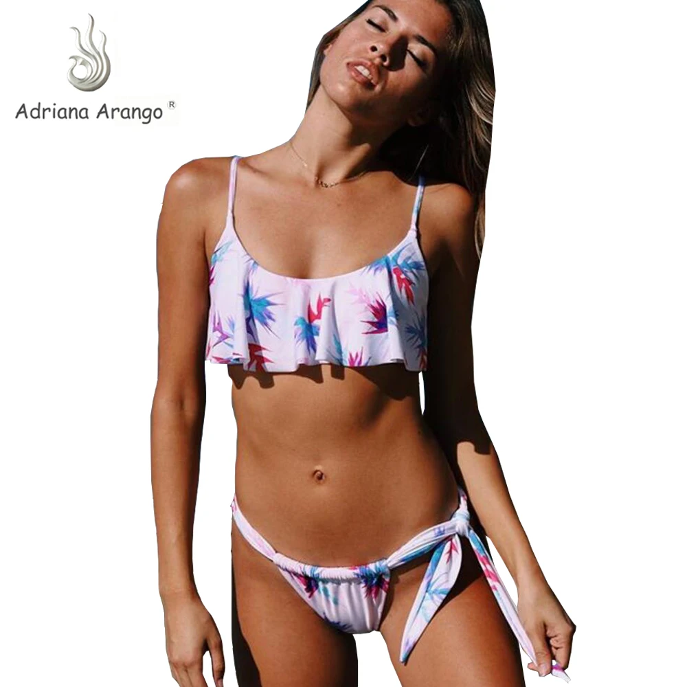 

Adriana Arango 2019 Teen Bikini Ruffle Bikini Set Summer Beachwear Bathing Suits Swimsuit Sexy String Bikinis Women Swimwear